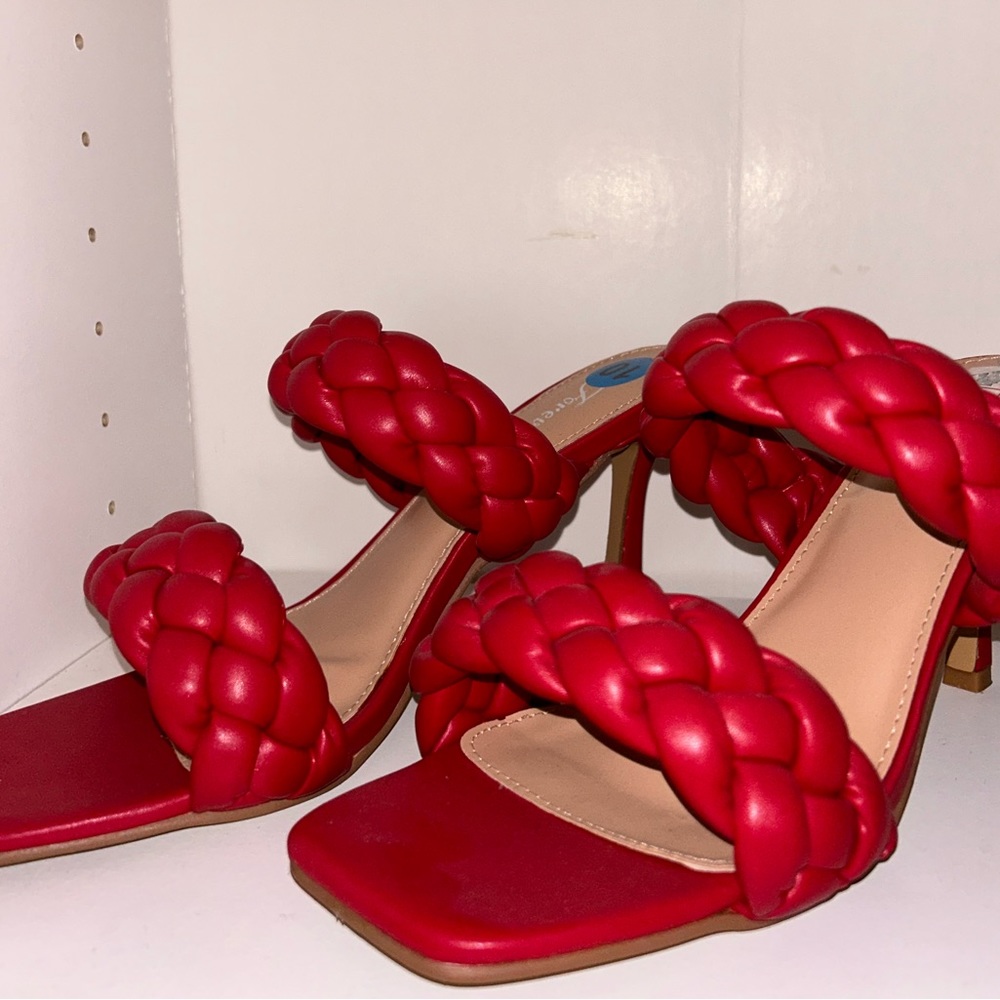 Red modern heel sandal